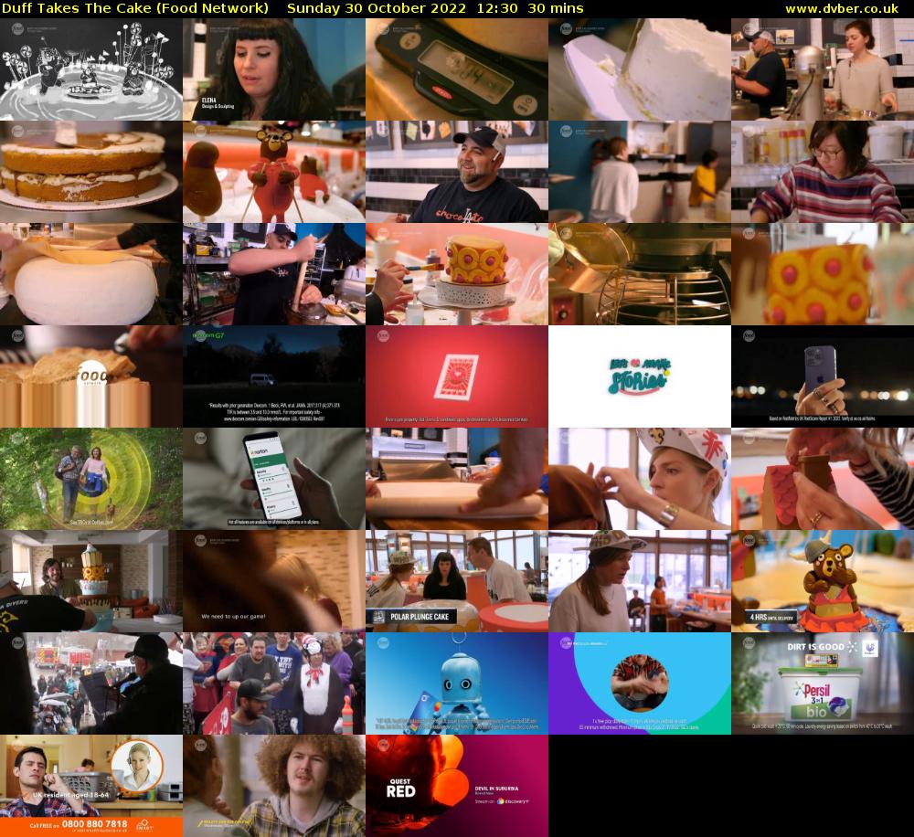 Duff Takes The Cake (Food Network) Sunday 30 October 2022 12:30 - 13:00