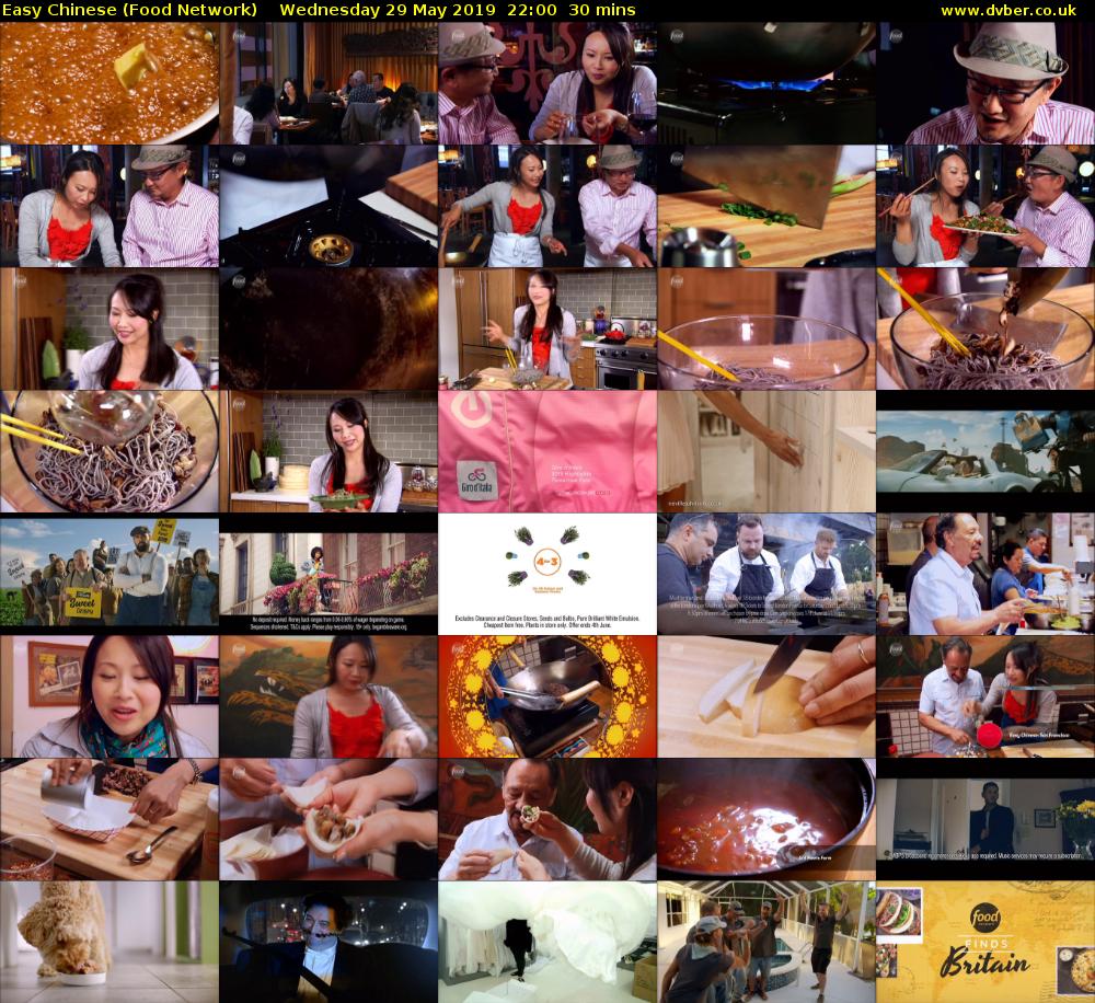 Easy Chinese (Food Network) Wednesday 29 May 2019 22:00 - 22:30