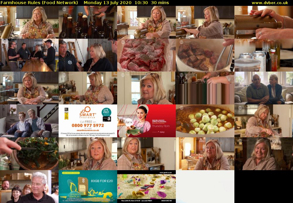 Farmhouse Rules (Food Network) Monday 13 July 2020 10:30 - 11:00
