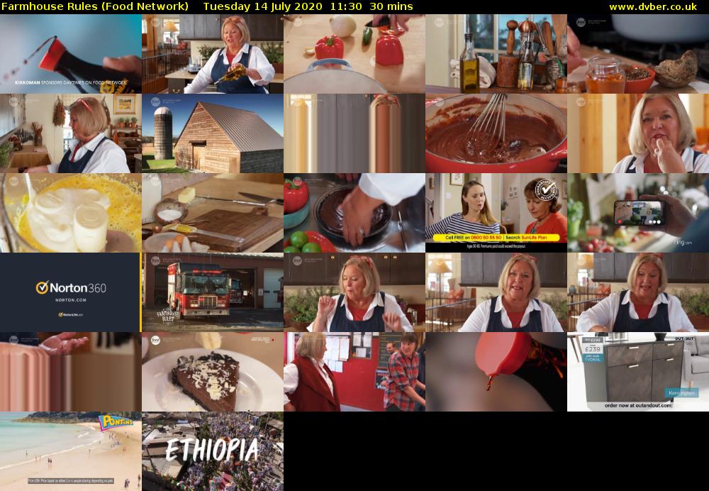 Farmhouse Rules (Food Network) Tuesday 14 July 2020 11:30 - 12:00