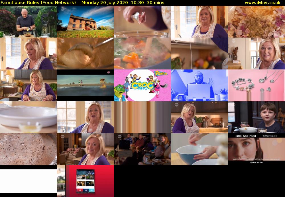 Farmhouse Rules (Food Network) Monday 20 July 2020 10:30 - 11:00