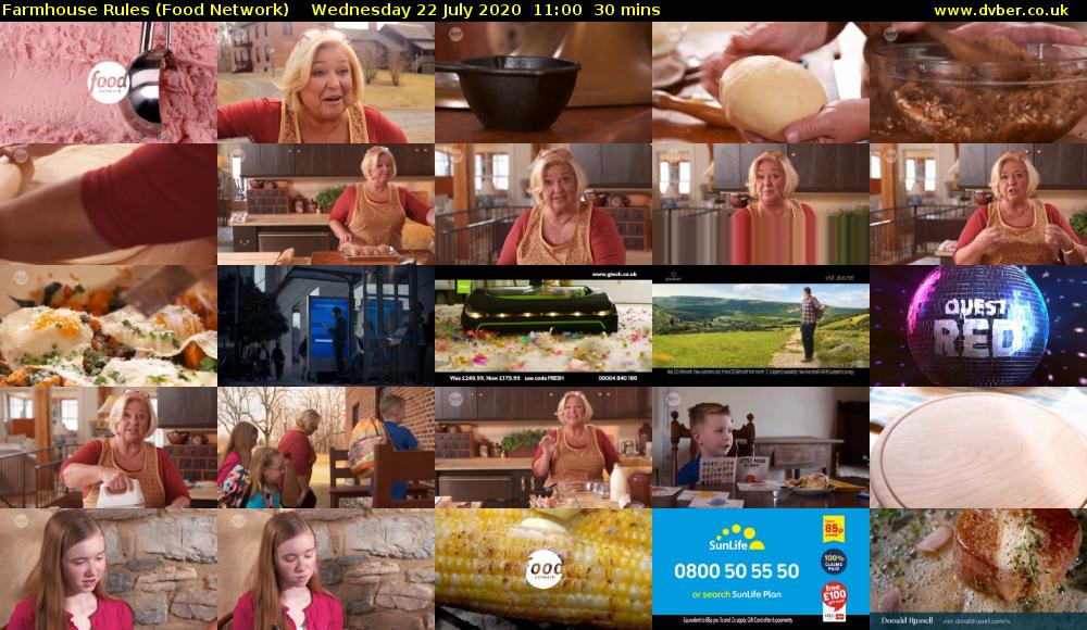 Farmhouse Rules (Food Network) Wednesday 22 July 2020 11:00 - 11:30