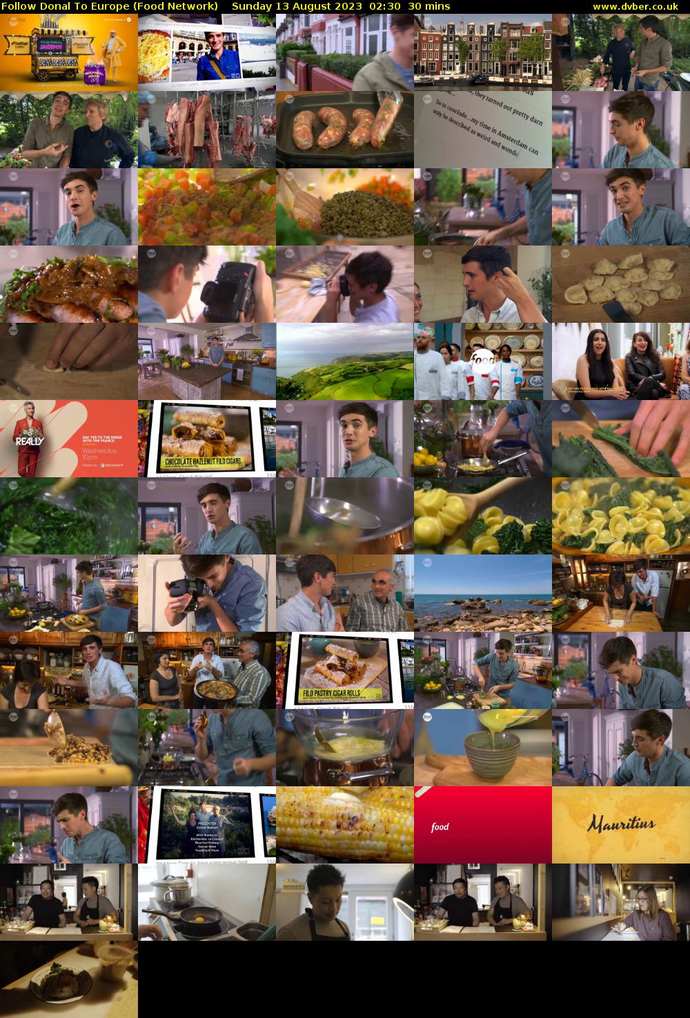 Follow Donal To Europe (Food Network) Sunday 13 August 2023 02:30 - 03:00
