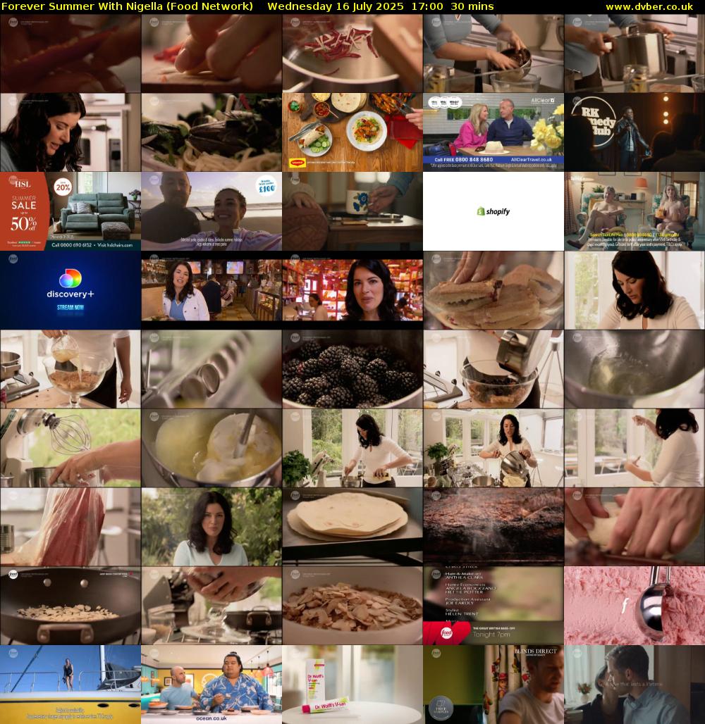 Forever Summer with Nigella (Food Network) Wednesday 16 July 2025 17:00 - 17:30