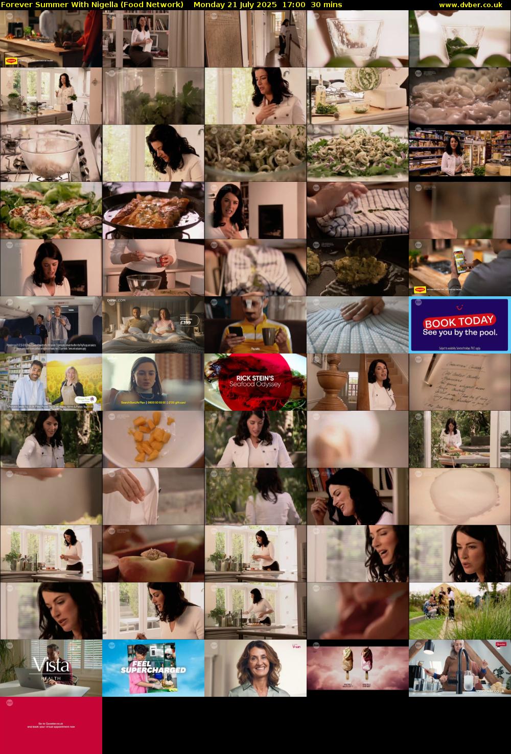 Forever Summer with Nigella (Food Network) Monday 21 July 2025 17:00 - 17:30