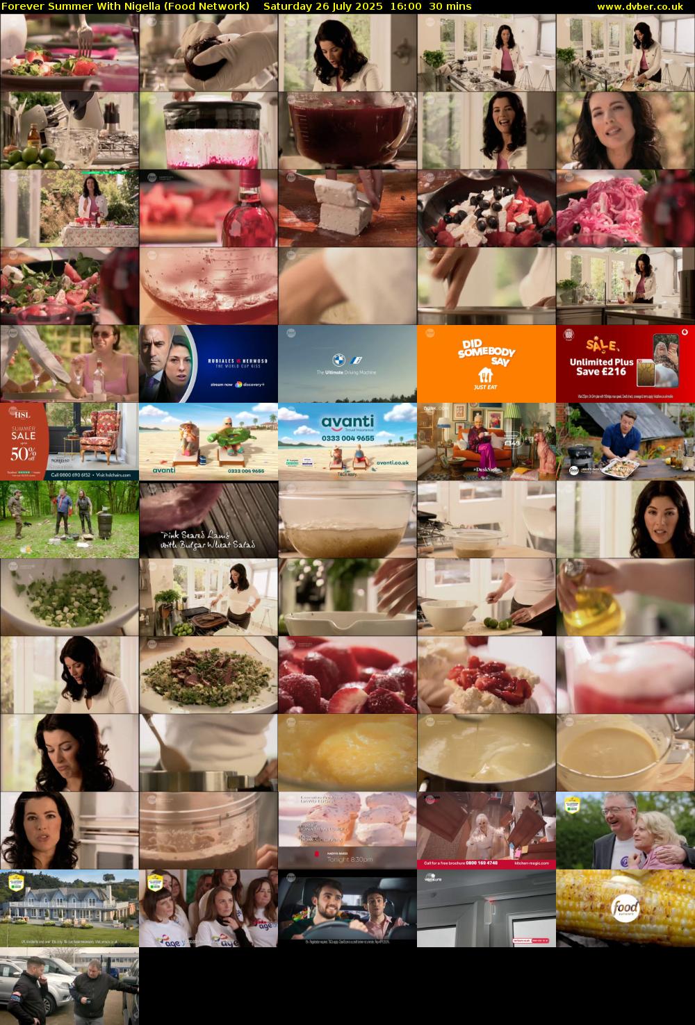 Forever Summer with Nigella (Food Network) Saturday 26 July 2025 16:00 - 16:30