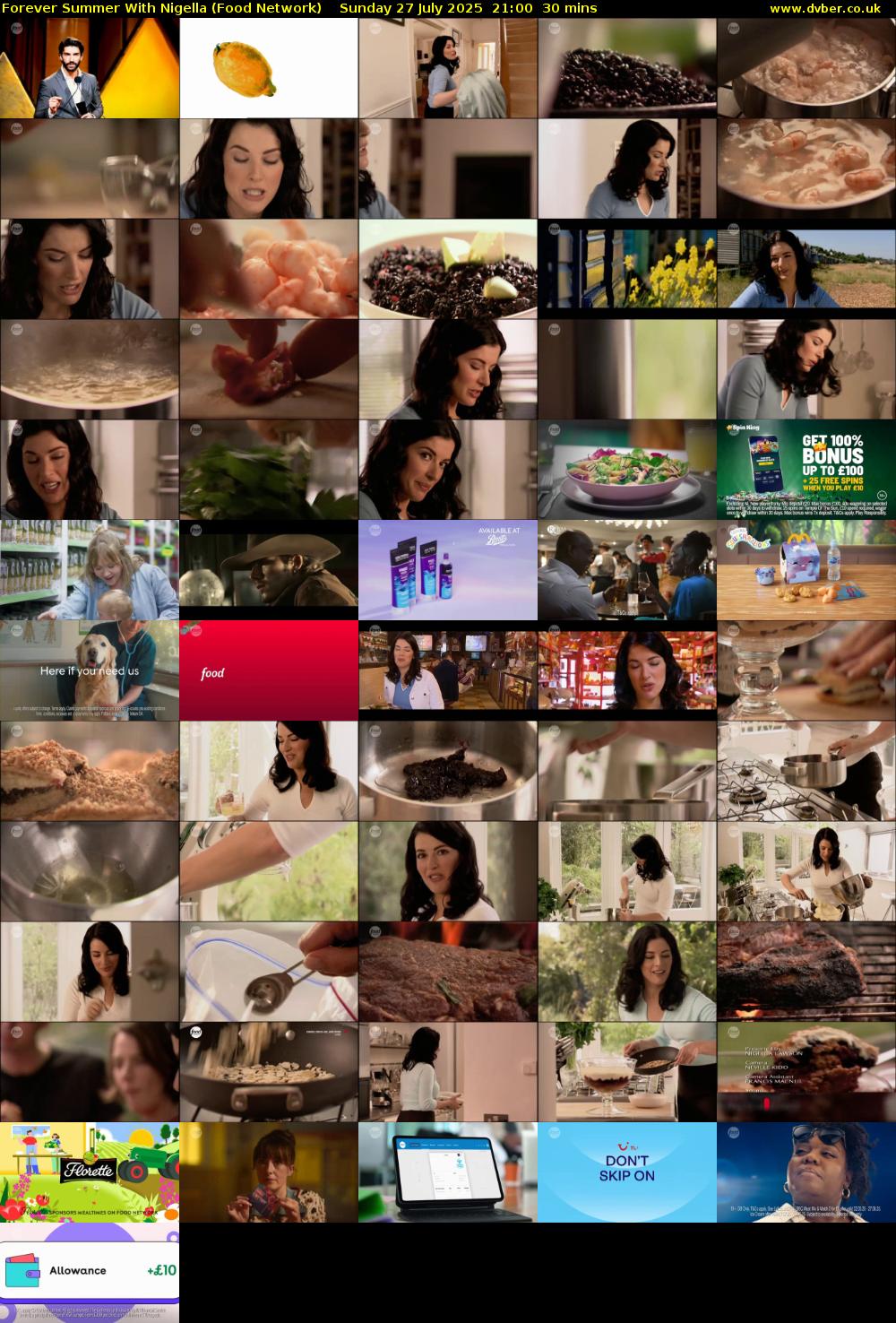 Forever Summer with Nigella (Food Network) Sunday 27 July 2025 21:00 - 21:30