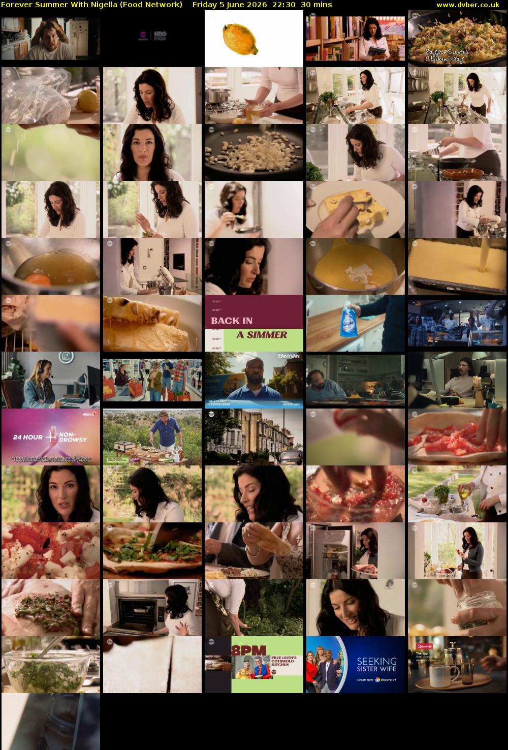 Forever Summer with Nigella (Food Network) Friday 5 June 2026 22:30 - 23:00