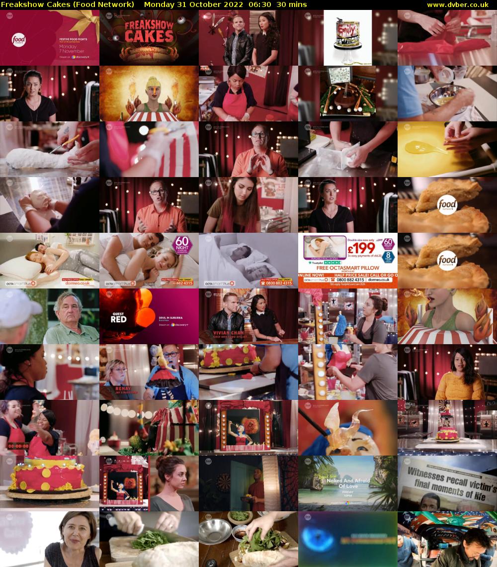 Freakshow Cakes (Food Network) Monday 31 October 2022 06:30 - 07:00