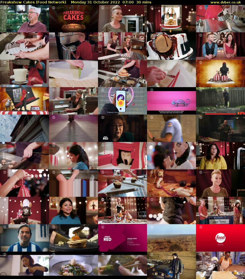 Freakshow Cakes (Food Network) Monday 31 October 2022 07:00 - 07:30