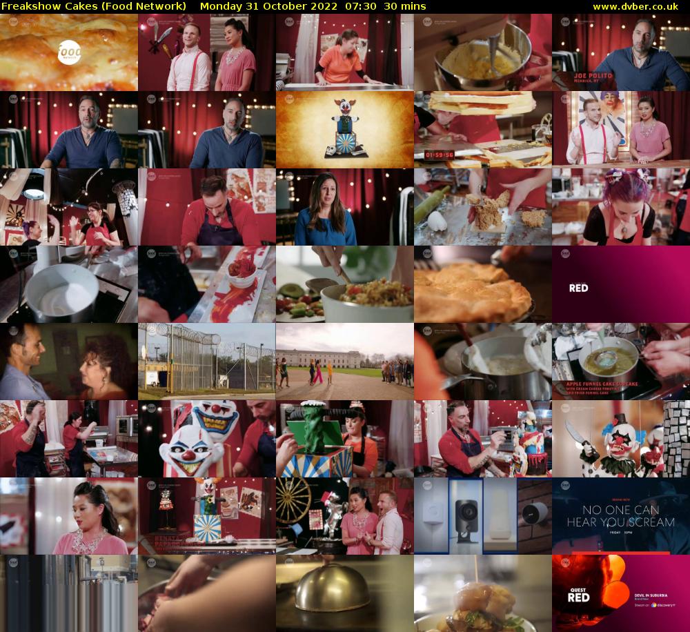 Freakshow Cakes (Food Network) Monday 31 October 2022 07:30 - 08:00