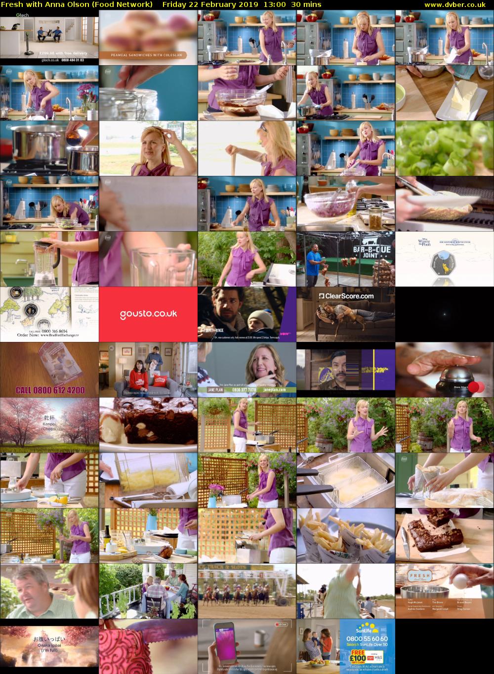 Fresh with Anna Olson (Food Network) Friday 22 February 2019 13:00 - 13:30