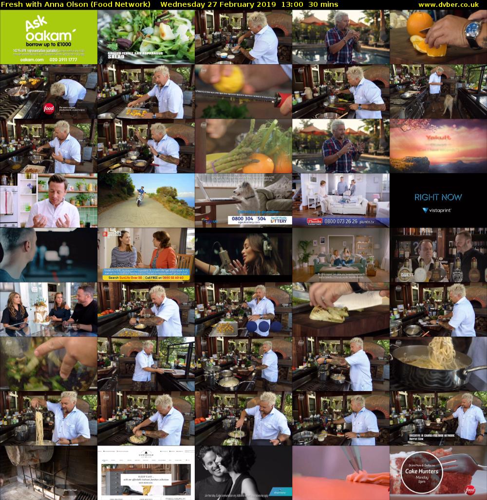 Fresh with Anna Olson (Food Network) Wednesday 27 February 2019 13:00 - 13:30
