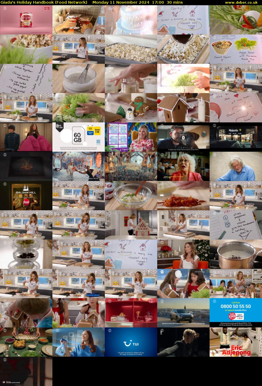 Giada's Holiday Handbook (Food Network) Monday 11 November 2024 17:00 - 17:30