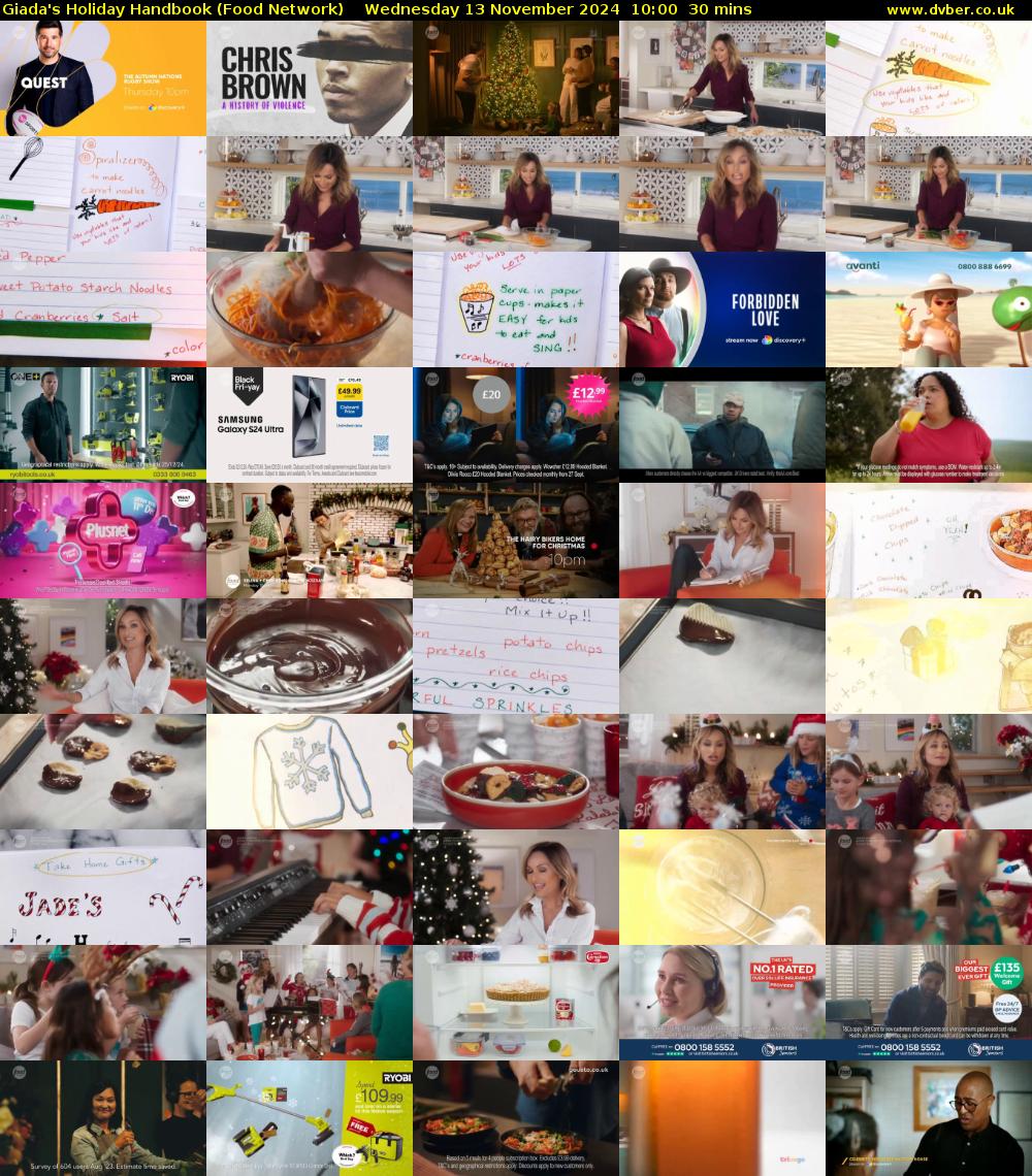 Giada's Holiday Handbook (Food Network) Wednesday 13 November 2024 10:00 - 10:30