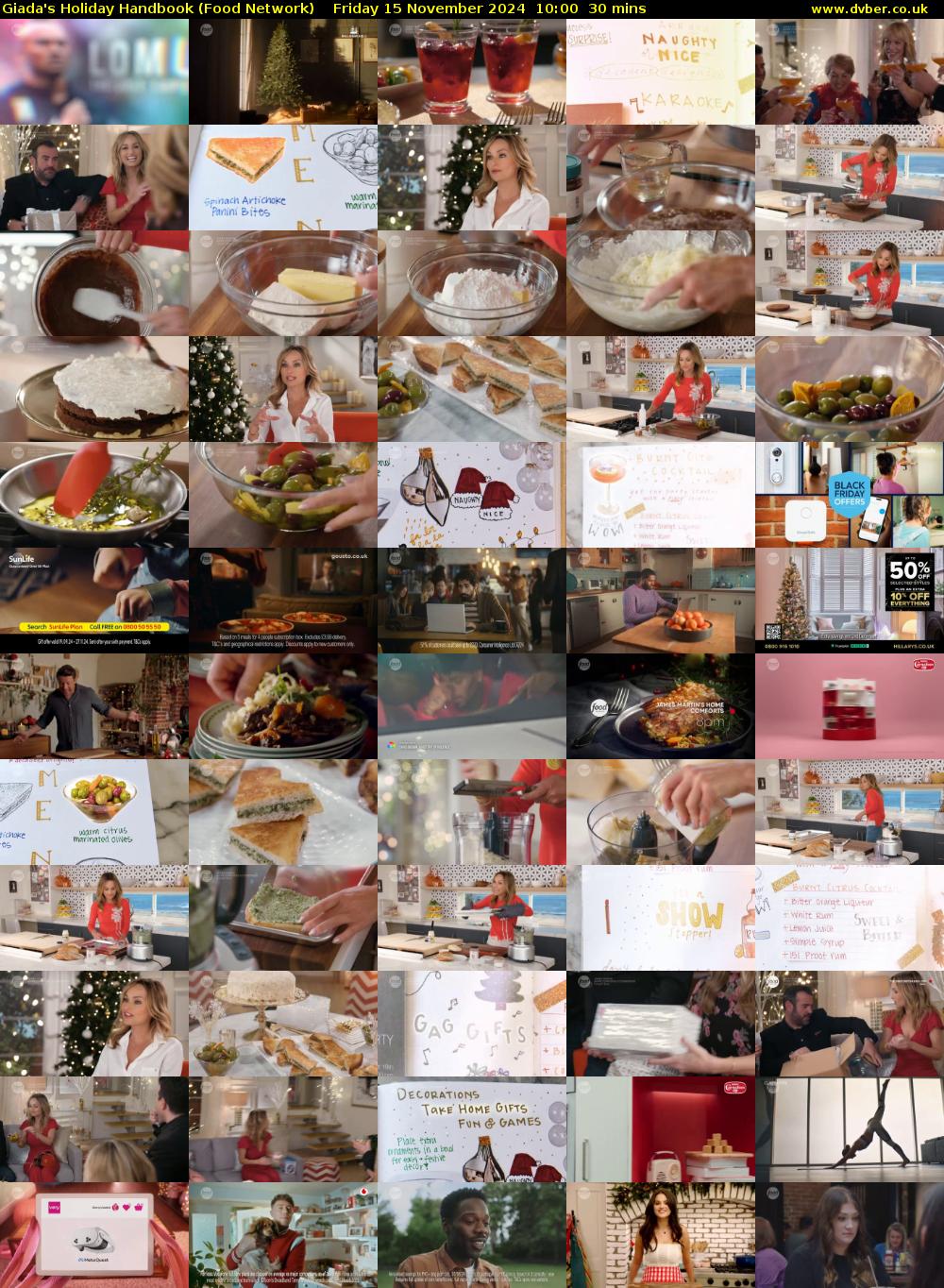 Giada's Holiday Handbook (Food Network) Friday 15 November 2024 10:00 - 10:30