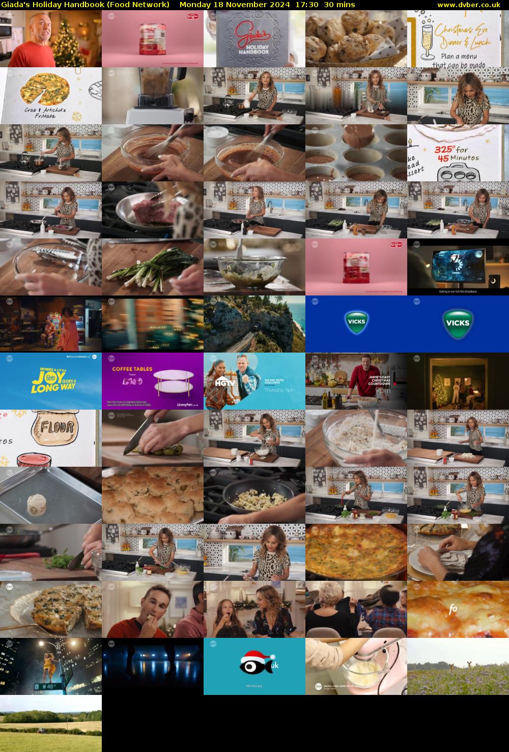 Giada's Holiday Handbook (Food Network) Monday 18 November 2024 17:30 - 18:00