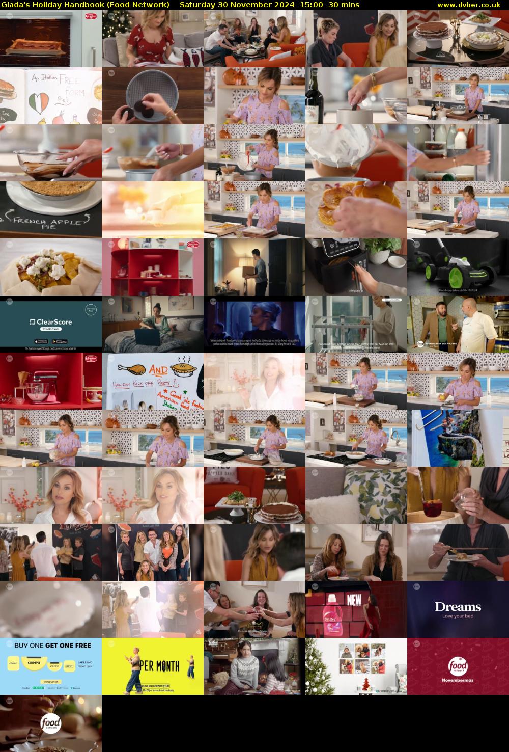Giada's Holiday Handbook (Food Network) Saturday 30 November 2024 15:00 - 15:30