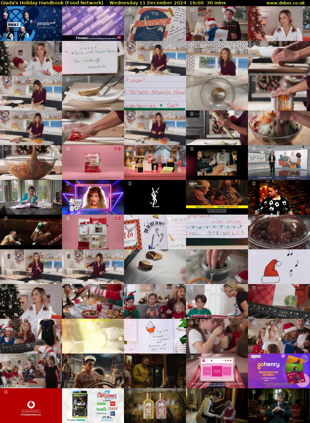 Giada's Holiday Handbook (Food Network) Wednesday 11 December 2024 16:00 - 16:30