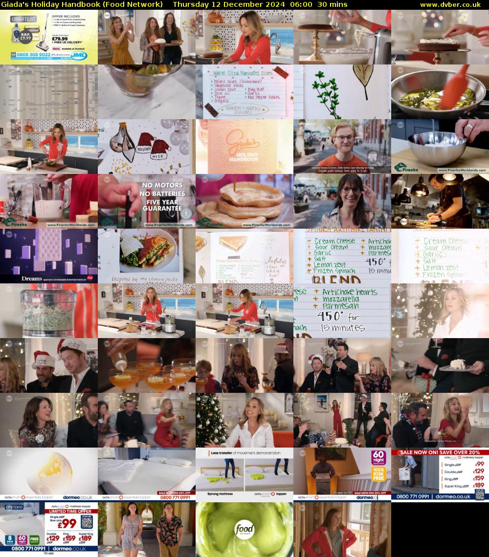 Giada's Holiday Handbook (Food Network) Thursday 12 December 2024 06:00 - 06:30