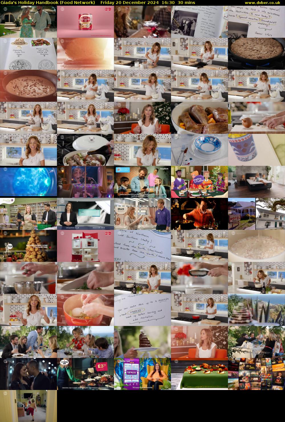 Giada's Holiday Handbook (Food Network) Friday 20 December 2024 16:30 - 17:00