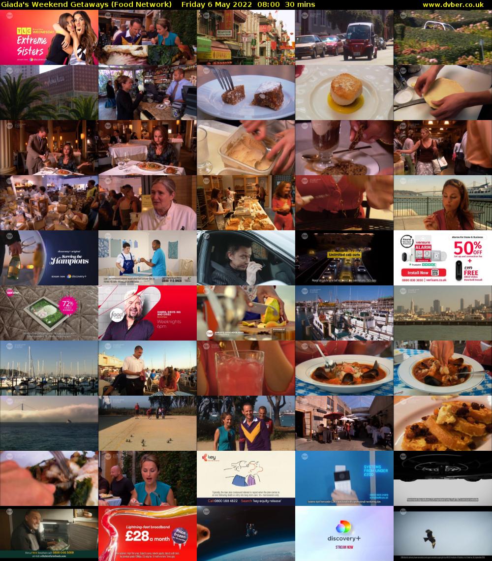 Giada's Weekend Getaways (Food Network) Friday 6 May 2022 08:00 - 08:30