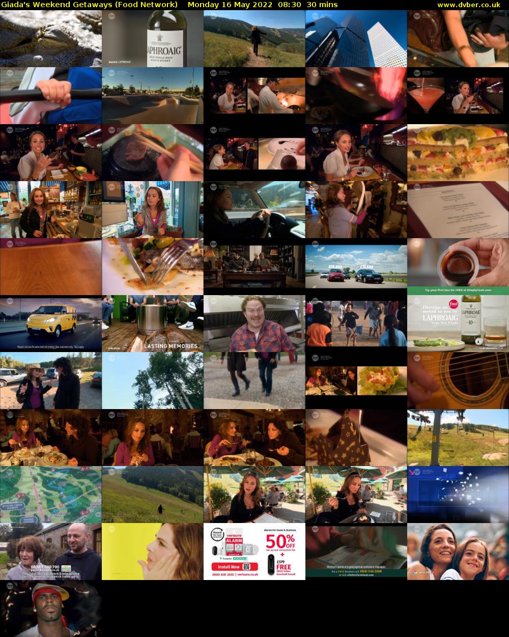 Giada's Weekend Getaways (Food Network) Monday 16 May 2022 08:30 - 09:00