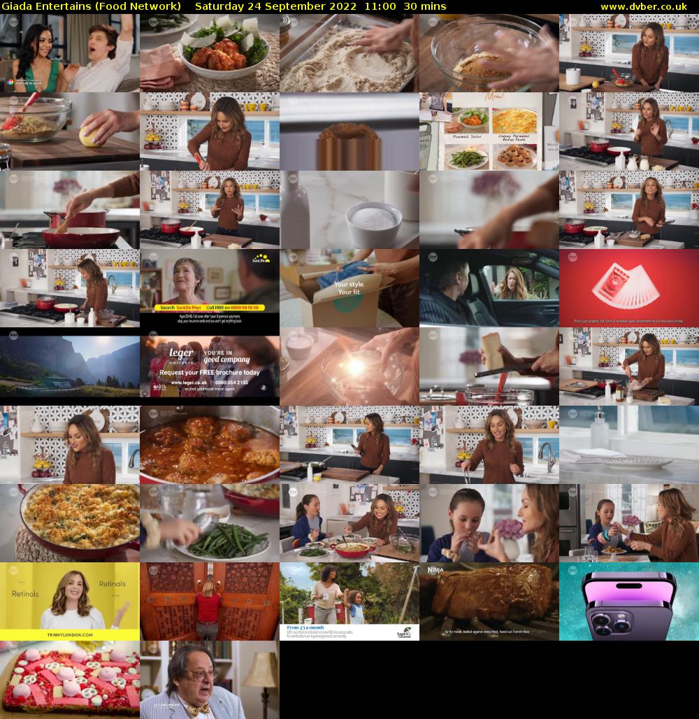 Giada Entertains (Food Network) Saturday 24 September 2022 11:00 - 11:30