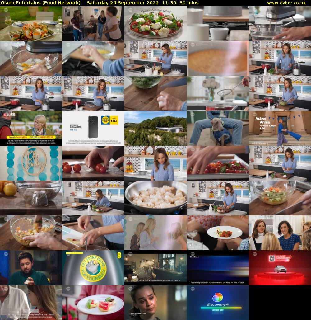 Giada Entertains (Food Network) Saturday 24 September 2022 11:30 - 12:00