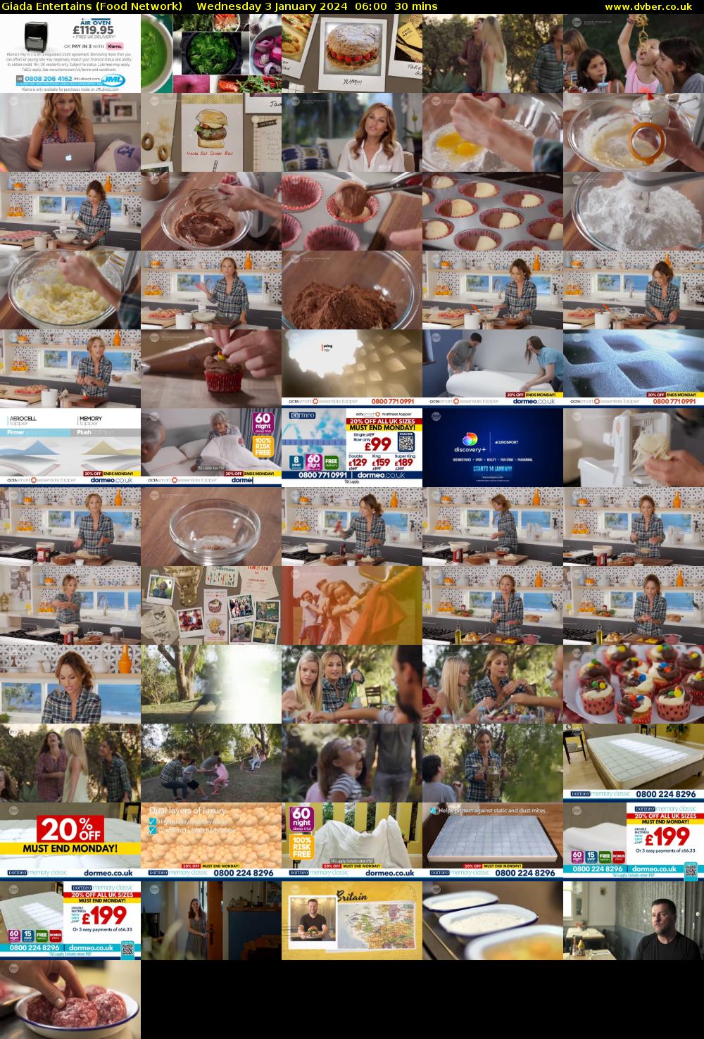 Giada Entertains (Food Network) Wednesday 3 January 2024 06:00 - 06:30