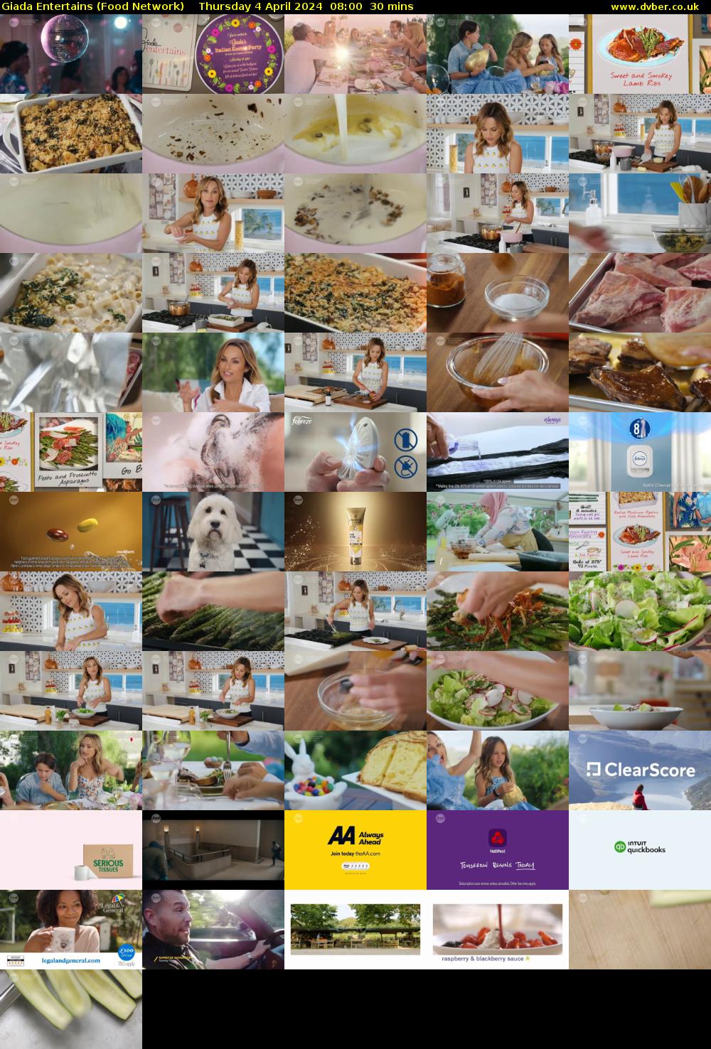 Giada Entertains (Food Network) Thursday 4 April 2024 08:00 - 08:30