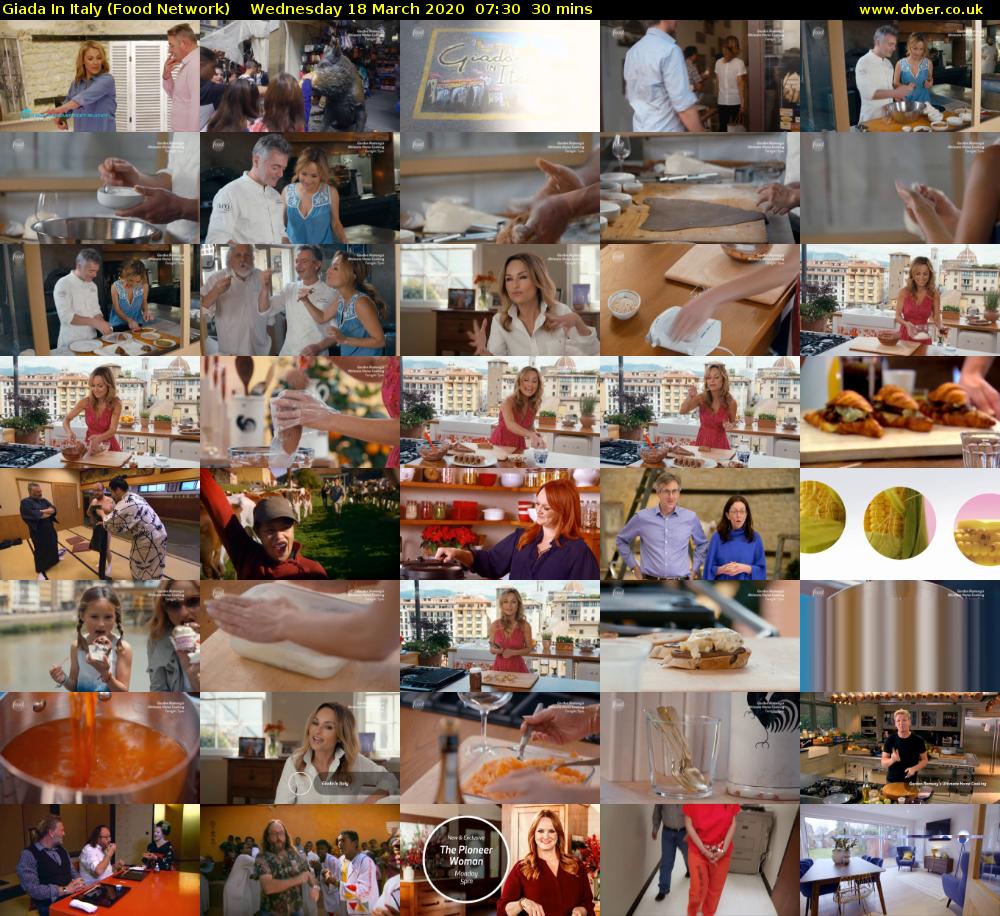 Giada In Italy (Food Network) Wednesday 18 March 2020 07:30 - 08:00