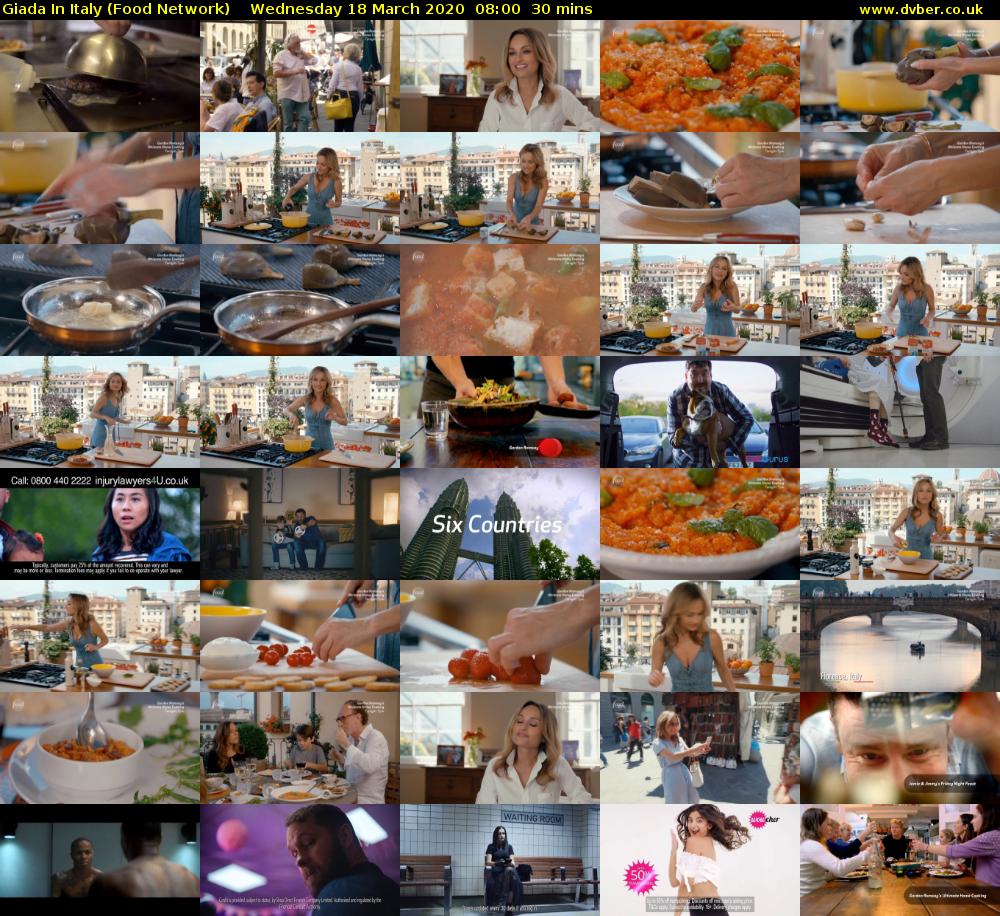 Giada In Italy (Food Network) Wednesday 18 March 2020 08:00 - 08:30