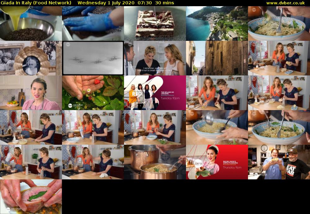 Giada In Italy (Food Network) Wednesday 1 July 2020 07:30 - 08:00