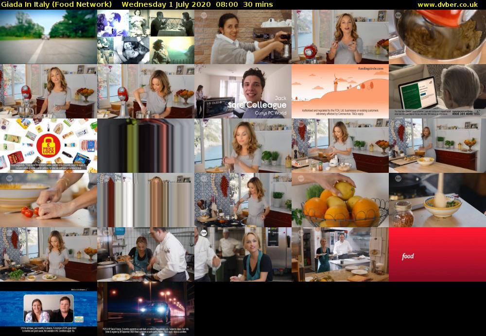 Giada In Italy (Food Network) Wednesday 1 July 2020 08:00 - 08:30
