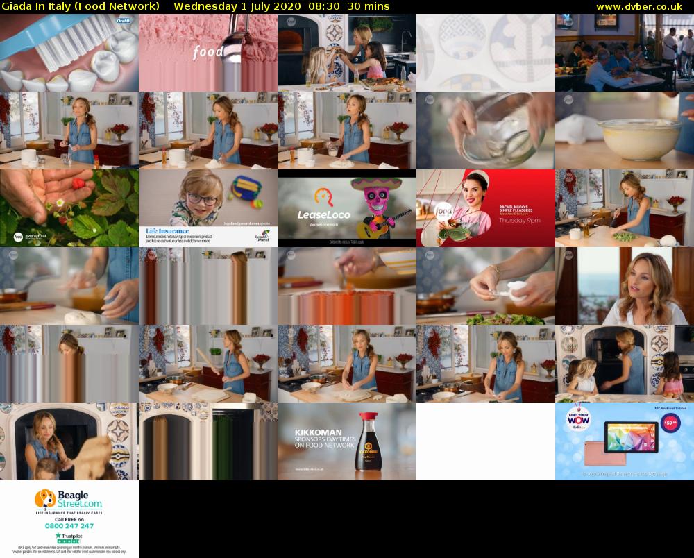 Giada In Italy (Food Network) Wednesday 1 July 2020 08:30 - 09:00