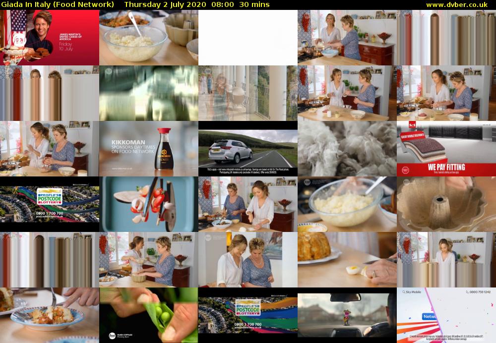 Giada In Italy (Food Network) Thursday 2 July 2020 08:00 - 08:30