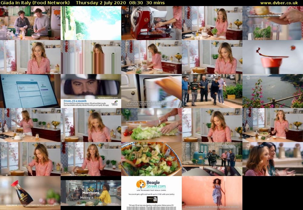 Giada In Italy (Food Network) Thursday 2 July 2020 08:30 - 09:00