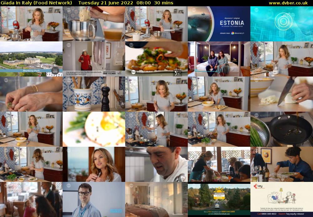 Giada In Italy (Food Network) Tuesday 21 June 2022 08:00 - 08:30