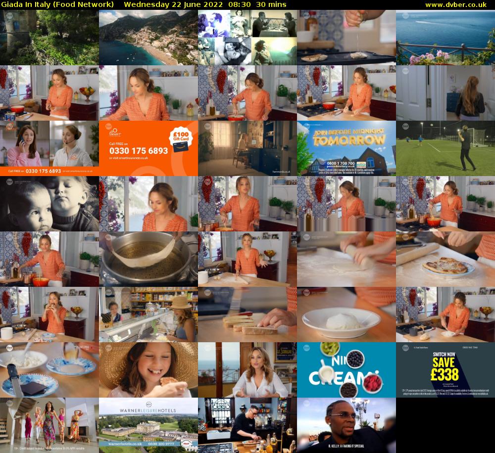 Giada In Italy (Food Network) Wednesday 22 June 2022 08:30 - 09:00