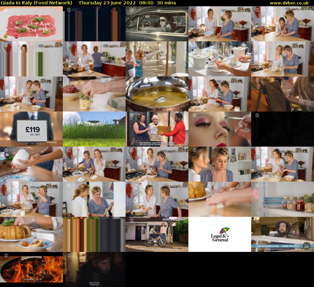 Giada In Italy (Food Network) Thursday 23 June 2022 08:00 - 08:30