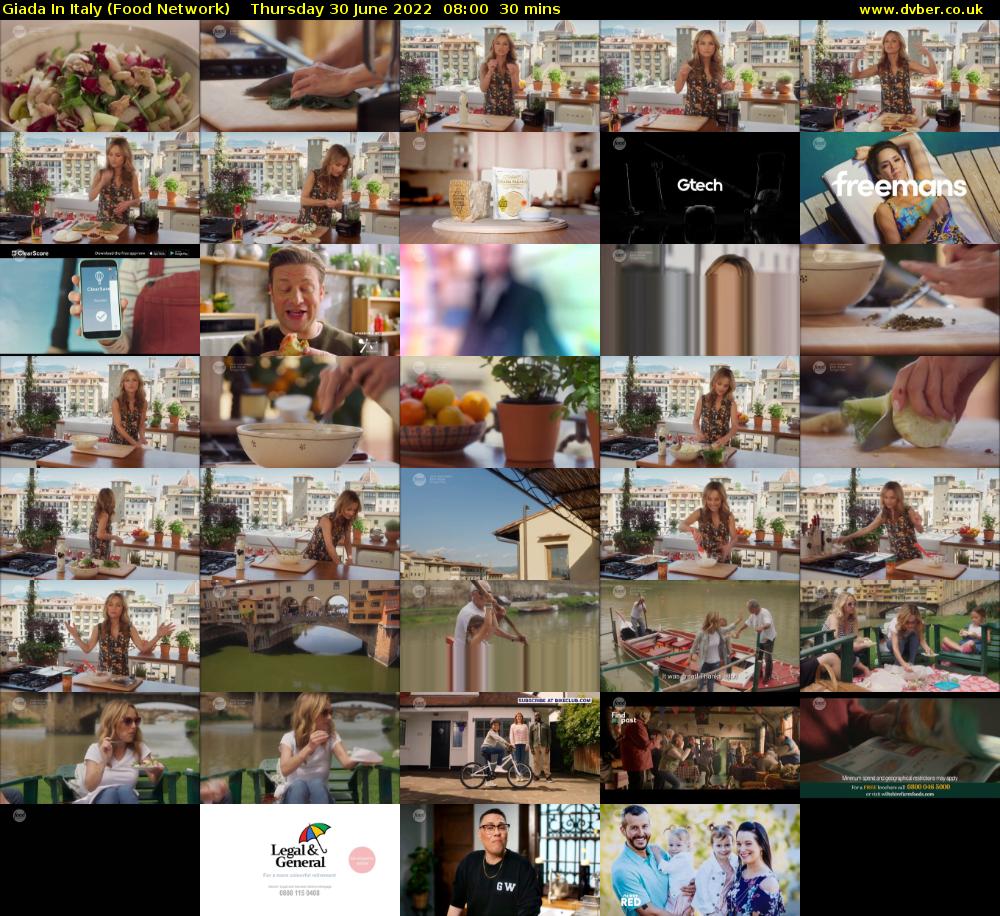 Giada In Italy (Food Network) Thursday 30 June 2022 08:00 - 08:30
