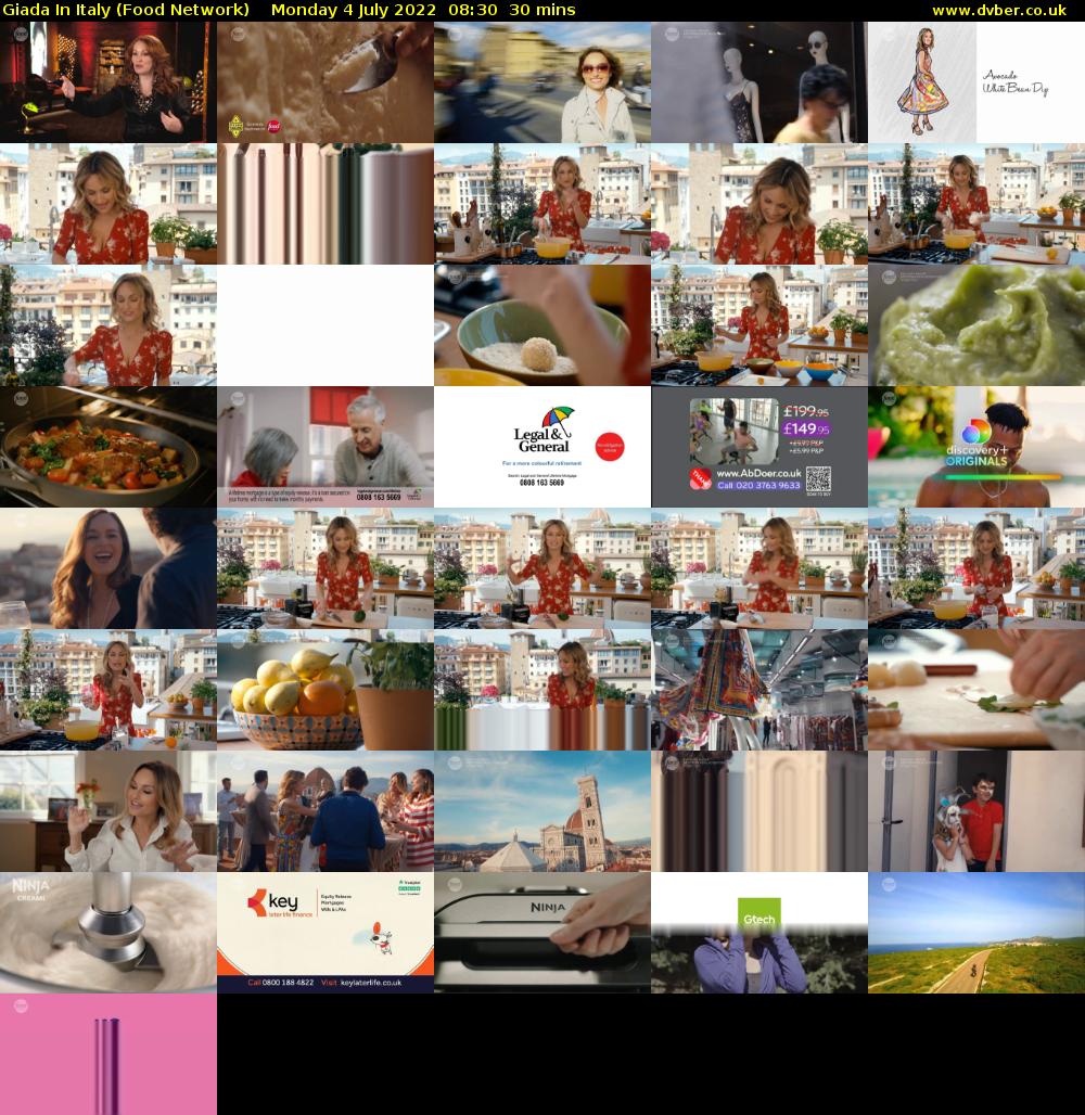 Giada In Italy (Food Network) Monday 4 July 2022 08:30 - 09:00
