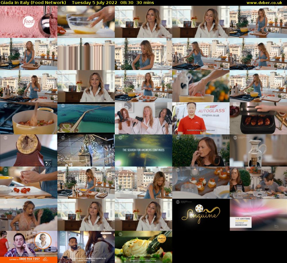 Giada In Italy (Food Network) Tuesday 5 July 2022 08:30 - 09:00