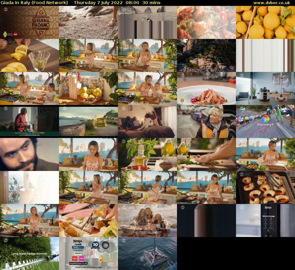 Giada In Italy (Food Network) Thursday 7 July 2022 08:00 - 08:30