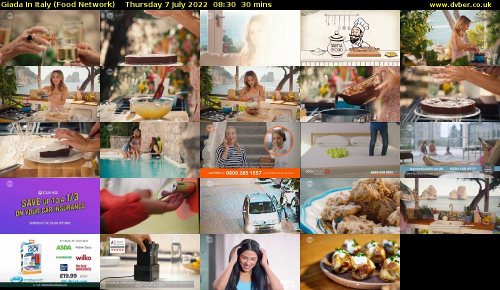Giada In Italy (Food Network) Thursday 7 July 2022 08:30 - 09:00