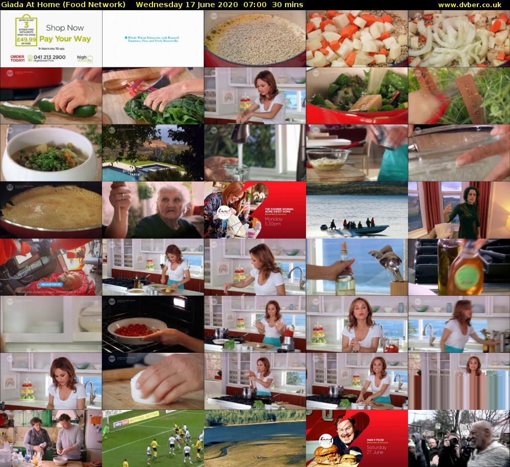 Giada at Home (Food Network) Wednesday 17 June 2020 07:00 - 07:30