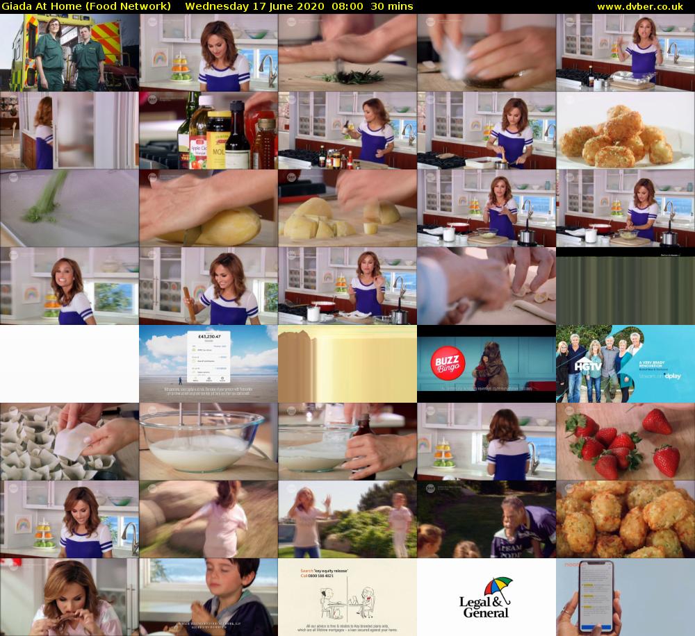 Giada at Home (Food Network) Wednesday 17 June 2020 08:00 - 08:30
