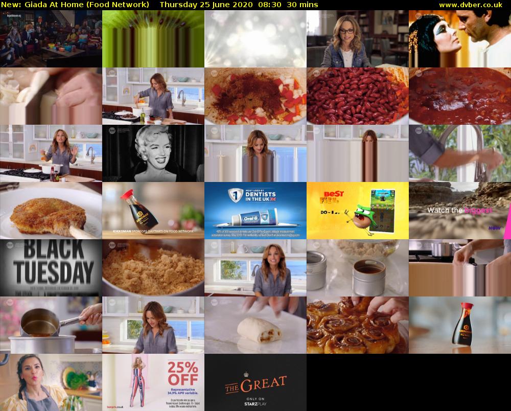 Giada at Home (Food Network) Thursday 25 June 2020 08:30 - 09:00