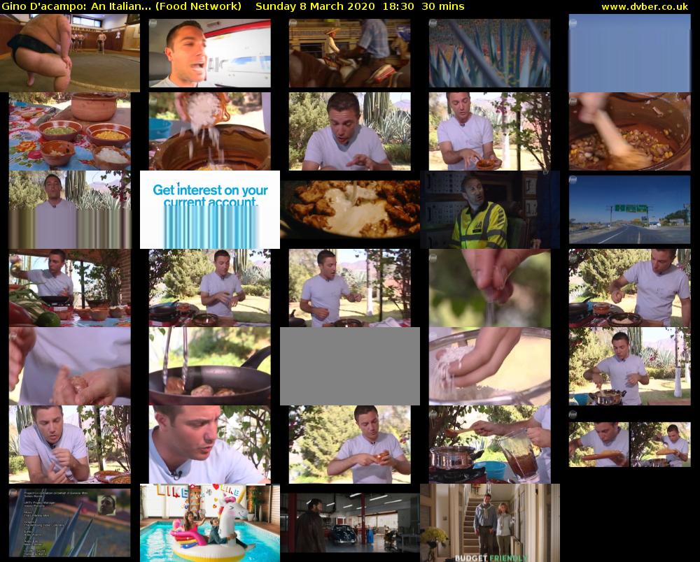 Gino D'acampo: An Italian... (Food Network) Sunday 8 March 2020 18:30 - 19:00